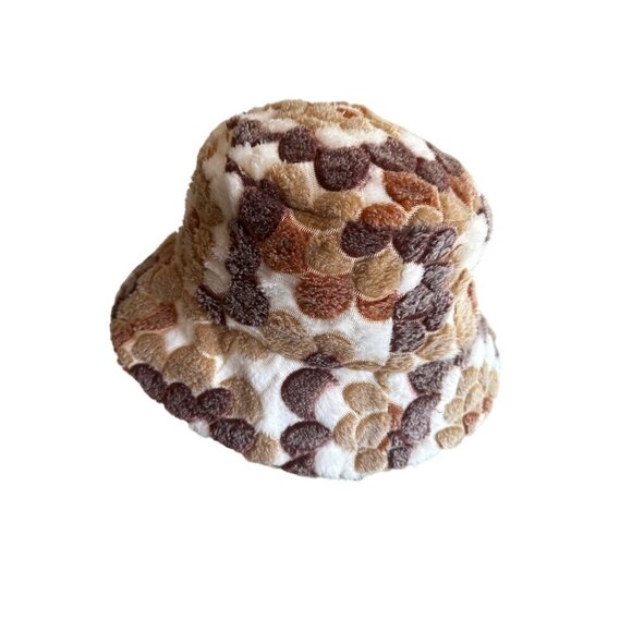 Plush Multicolor Textured Womens Bucket Hat - Picture 2 of 4